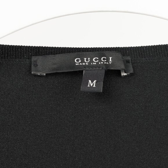 Gucci SS/11 Black Cotton-Blend Lace-Up Pullover - Picture 4 of 9